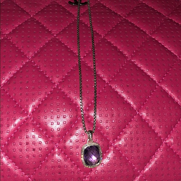 David Yurman Noblesse Pendent w Amethyst & Diamond - Picture 7 of 8